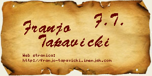 Franjo Tapavički vizit kartica